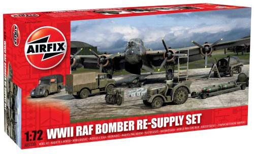 AIRFIX - Model Set - A05330 WWII RAF Bomber Re-supply Set Model Building Kit - Plastic Model Diorama Kits for Adults & Children 8+, Set Includes Sprues & Decals - 1:72 Scale Model