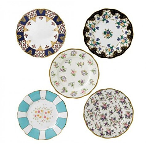 5-teiliges Teller-Set von Royal Albert – 100 Jahre Tee, 1900-1940er-Stil, 2016 Kollektion