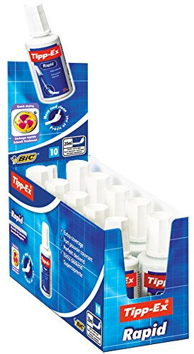 BIC Tipp-Ex Rapid Korrekturflüssigkeit, weiß, 10er-Pack (Einheitsgröße) (Weiß)
