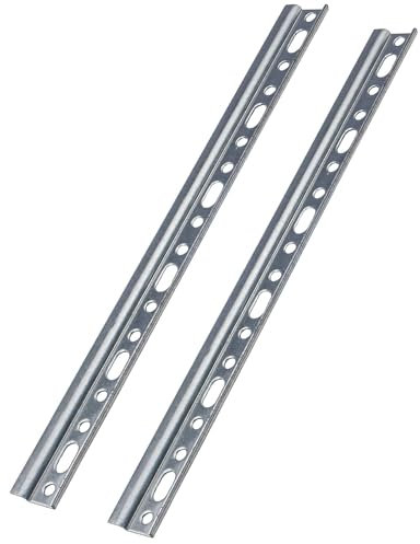 Gedotec Schrankaufhänger Stahl verzinkt H10323 | 2 Stück Schrankhalter zum Schrauben Länge: 55,7 x 2,6 cm | Möbelaufhänger | Aufhängeschiene Metall | Schrankträger stabil | Schrankträger | Schwerlast