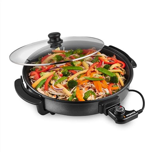 Emperial Multi Cooker - Electric Frying Pan with Glass Lid, 30cm Non-Stick Surface and Cool Touch Handles - 1500W