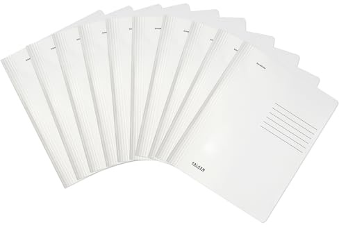 Original Falken 10-pack med intensiva färgmappar. Tillverkad i Tyskland. Färdiga häftmaskiner av återvunnen kartong, DIN A4 kommersiell och officiell häftning vit Blue Angel