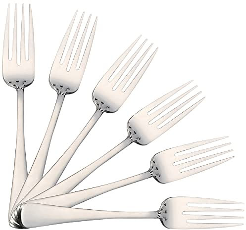 6 Forchette da Pesce Alto Lucido in Acciaio Inossidabile 19x 2,65 cm