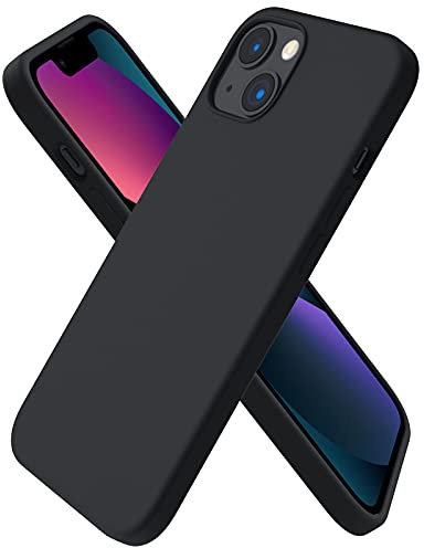 ORNARTO für iPhone 13 Silikon Case 6,1, Hülle Ultra Dünne Voller Schutz Flüssig Silikon Handyhülle Schutz für iPhone 13(2021) 6,1 Zoll-Schwarz