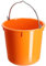 KADAX Baueimer 12L, Mörteleimer aus Kunststoff mit Griff aus Zinkdraht, Eimer, Zementeimer, Mörtelkübel, Putzeimer, Wassereimer, Garteneimer, Kunststoff-Eimer (Orange, 1 Stück)