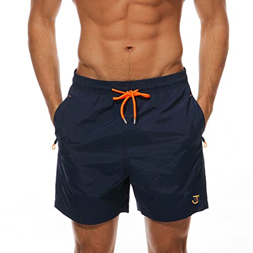 JustSun Short de Bain Homme avec Poches Zippées Étanche Short Séchage Rapide avec Filet