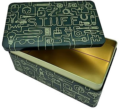 TINIT Stuff Tin - Man Tin Miscellaneous Storage Box (Deep Teal/Sage)