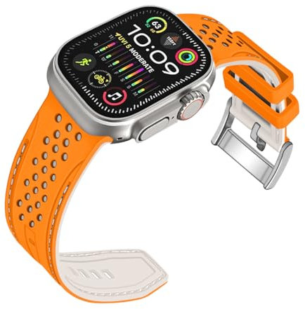 Juntan Silikon Armband Kompatibel mit Apple Watch Ultra Armband 41mm 40mm 38mm, Gummi Racing Uhrenarmbander für Apple Watch Ultra 2 Band iWatch 10 9 8 7 6 5 4 3 2 1 SE
