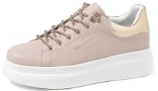 QUEEN HELENA Scarpe da Ginnastica con Strass Sneakers Donna X30-11 (Beige, Sistema Taglie Calzature EU, Adulto, Donna, Numero, Media, 36)