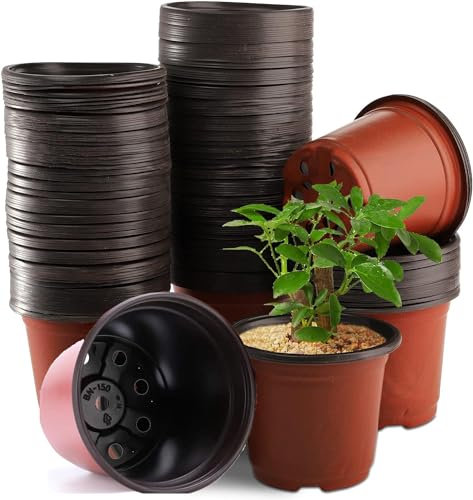 LATRAT 100 Pièces 10CM Pots de Fleurs, Réutilisables Pot semis Godets Semis, Fleur Interieur Pot Plastique Plante, Adapté Semis, Fleurs, Succulentes