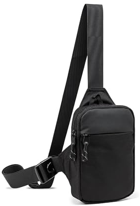 Small Sling Bag Cross Body Chest Bag Shoulder Bag for Men Women Crossbody Sling Purses for Runner Workout Hiking Cycling Travelling(Sling Bag for Black)