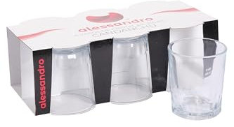 GIOCOKIDS, Pack 6 Vasos de Cristal Transparente 255 ml | Vasos de Vidrio Resistentes para Agua, vasos agua, Cócteles, Refrescos, Café | Juego de Vasos, Vasos Cristal Cocina, Bar