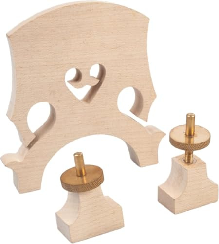 Adjustable Maple Wood Cello Bridge with Brass Screws β Precision Fit for 4/4, 3/4, 1/2, 1/4 Size Cellos β Upright Bridge for Enhanced Sound and Easy Installation (4/4)