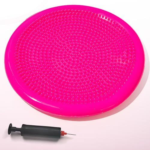 Tomalithic Cojines de Equilibrio,Cojín Equilibrio Fitness,Uperficie de Goma PVC con Inflador Manual,para Yoga, Fitness, Pilates, Deporte Ejercicio, Entrenamiento, Disco Inflable Antideslizante