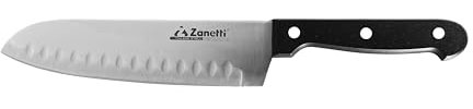 Zanetti, Coltello Santoku Modello Classic, Coltello Acciaio Inox, Lama 18 cm, Spessore 1.5 mm, Coltello Cucina, Coltello Santoku Giapponese, Manico Rivettato