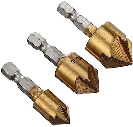 DIYEAH 3pezzi Per Smusso in Acciaio Punta Per Trapano Per Lavorazione Del Per Smusso Taglienti Tazza