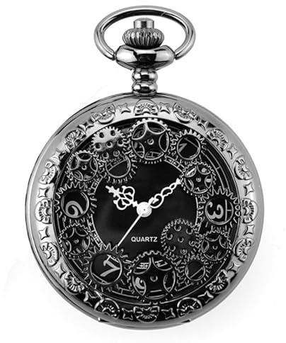 BOSHIYA Mechanische Zahnrad Taschenuhr Quartz für Männer, Frauen.