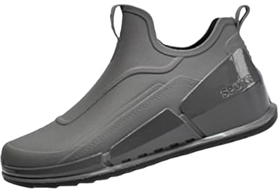 cfpqv Zapatillas de lluvia para hombre, informales, pantalones cortos, botas de agua, tobillo, al aire libre, moda para hombre, zapatos informales, zapatillas de deporte para hombre, gris, 40 EU