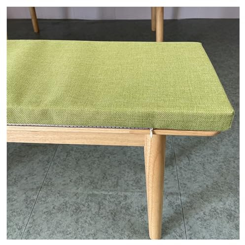 Cojín para banco de exterior, 120/150/100 cm x 40 cm, antideslizante, lavable, para muebles de interior/exterior, espuma 45D, color verde hierba (130 x 45 cm)