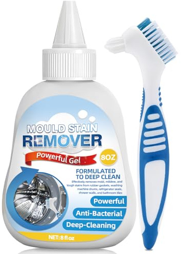 HuakChai Mould Remover, 220ml Large Capacity Mould Remover Gel, Mould and Mildew Remover for Washing Machine Seals, Toilet, Bathroom Grout, Kitchen Sink, Shower, Caulk & Rubber Gaskets