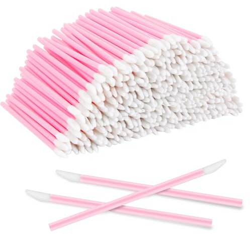 300PCS Disposable Lip Brushes Pink lip wands Lipstick Applicators Lip Gloss Wands Concealer Brushes Lip Applicators Lipstick Wands Eyeshadow Applicator Tool Disposable Cosmetic Brush Tool