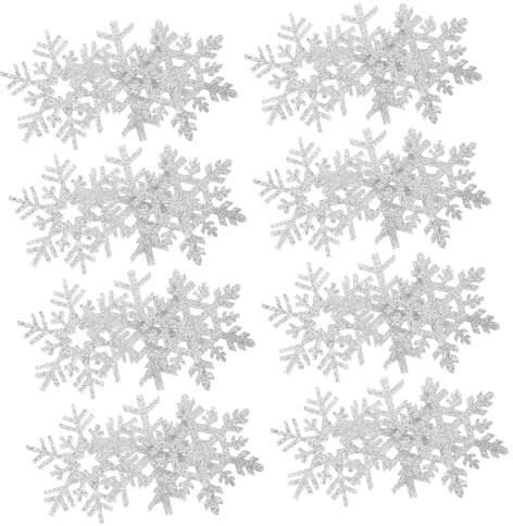Healifty Toppe Termoadesive Natalizie a Forma di Fiocco di Neve Argento, 30 Pezzi per Abbigliamento e Cappelli, Accessori Fai da Te Piccoli e Leggeri per Lavori Manuali Creativi