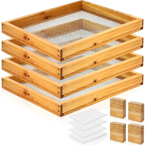BreezeHug 4 Pack 10 Frame Beehive Candy Board for Bee Hive, Beehive Assembled Candy Board for Bees, Bee Feeder for Winter