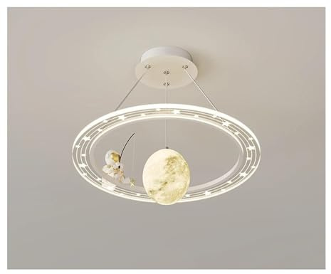 ljusarmaturer Barnrumslampa Kreativ Sovrumslampa Astronaut LED-krona Nordisk Minimalistisk Stjärnhimmelsbelysning Lyxig(White)
