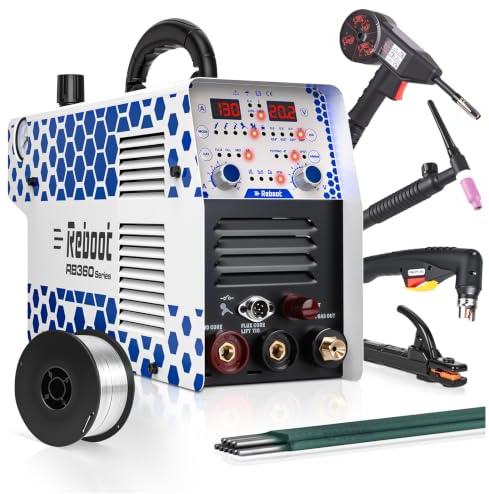 Reboot Soldador Aluminio 7 en 1 – MIG, TIG, MMA, Plasma y Puntos | Incluye Pistola Bobina y Antorcha TIG. Cortador Plasma 30A Non-HF. Para Coche, Taller y Exterior