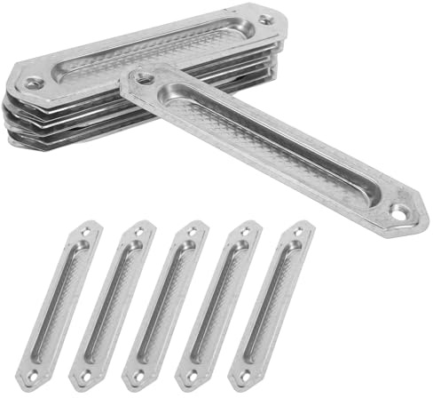 Sosoport 20 Tiradores Empotrados Grandes para Armarios y Cajones, Acero Inoxidable Satinado, Tiradores Ocultos de Embutir para Puertas de Cocina y Muebles, Kit de 20 Piezas para