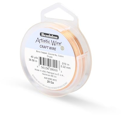 Artistic Wire, 28 Gauge Uncoated Bare Copper Copper Craft Wire, 40 yd