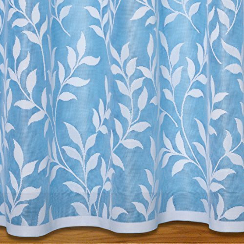 John Aird Lisa Leaf Net Curtain ~ Width Sold By The Metre (Drop: 36 - 91cm)