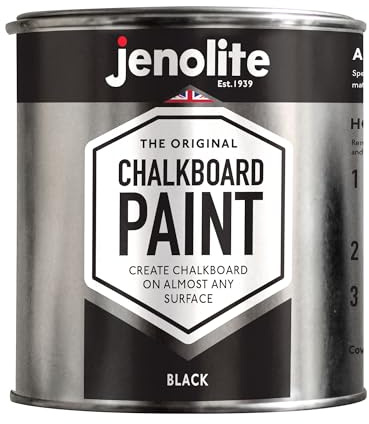 JENOLITE Chalkboard Paint | BLACK | 500ml | Black Chalkboard Paint | Ideal for Creating Writing Surfaces, Easy Application for Home or Office Blackboard Projects