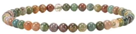 Cherry Tree Collection - Small, Medium, Large Sizes - Gemstone Beaded Bracelets For Women and Men - 4mm Round Beads (Indian Agate, Small)