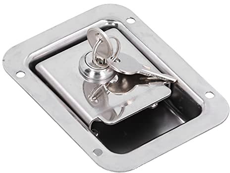 Deror 304 acciaio inox RV porta fermo cassetta degli attrezzi serratura incasso con 2 chiavi per camper rimorchio camion dei pompieri