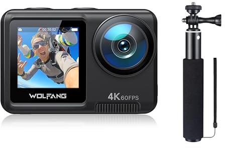 WOLFANG Action Cam GA420 4K60FPS & Selfie Stick Set