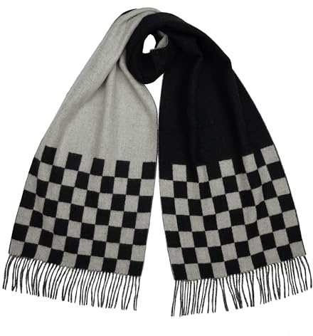 SEECOSY 100% Cashmere Scarf - Varm mjuk, vändbar dubbelsidig halsduk, present för män och kvinnor