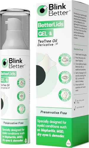 BlinkBetter Eyelid Cleansing Gel - Centella Cleanser with Tea Tree Oil Extract - Soothes & Relieves Blepharitis, Dry Eye & Itchy Eyelids - Preservative Free- 30ml