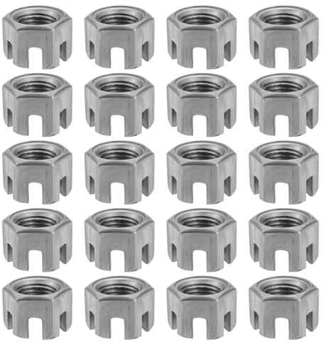 ECSiNG 20 dadi esagonali scanalati M14 x 1,5 mm, grado 4.8, in acciaio al carbonio, per industria meccanica, garage, mobili per la casa