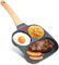Sartén para Tortitas de 3 Agujeros - Frigideira Panquecas, Revestimiento antiadherente mineral, Aluminio, para Inducción y Gas, para Huevos, Panqueques, Tortillas, Bistec, Tocino y Salchichas