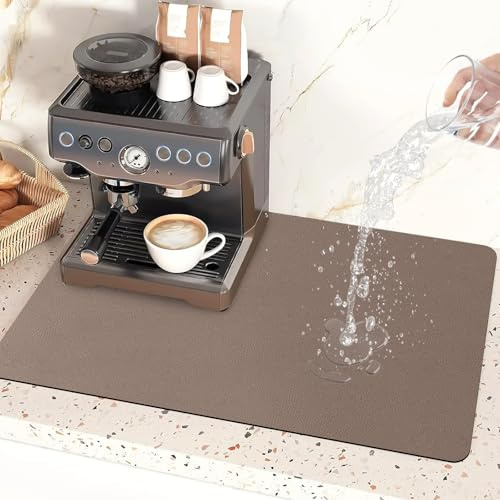 Tapis Vaisselle Absorbant, 40x50cm Tapis D'égouttement Absorbant,Antidérapant Tapis Machine à Café Sechage,Tapis de Machine à Café,Tapis Absorbant Pliable pour Café,pour Vaisselle, Bar, Machine à Café
