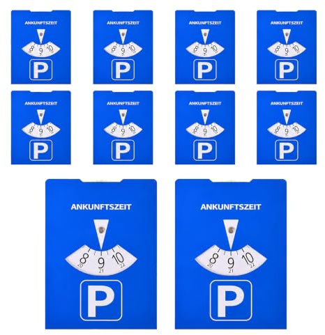 DONFORTLY Lot de 10 disques de stationnement Bleus - Carton Durable - Faciles à Utiliser - Format 11x15 cm