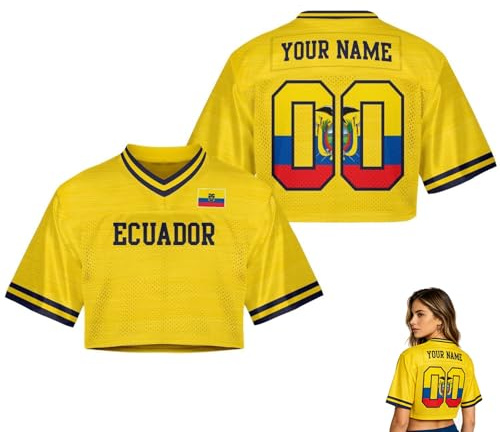 Camiseta de Fan Personalizada para Mujer 2026 Top Crop Y2K con Nombre y número, Jersey Veraniego Manga Corta, Regalo para día de Partido, Ropa Holgada de Calle Adorable