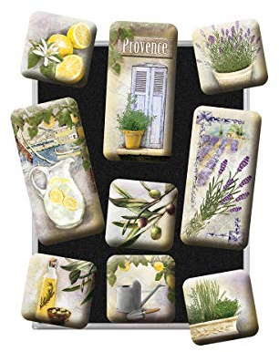 Nostalgic-Art Juego de Imanes Retro, Mediterranean – Idea de Regalo para la Cocina, Decoración para la Nevera, Diseño Vintage, 9 Unidades