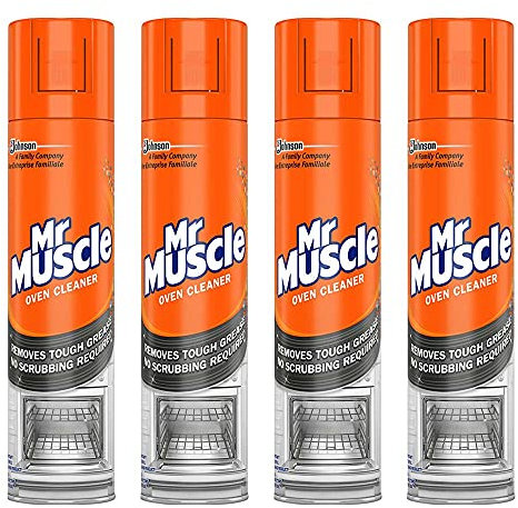 4 x Mr Muscle Oven Cleaner 300ml spray Grill BBQ Grease grime