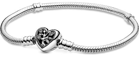 PANDORA Moments Women's Sterling Silver Family Tree Clasp Chain Bracelet for Charms, Size 20, No Box