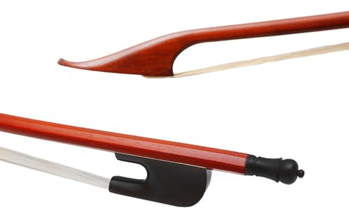 Yinfente Arco para violín 4/4, tamaño completo, madera de Brasil, estilo barroco, arco blanco natural, pelo de caballo, equilibrio