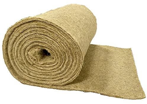 Pemmiproducts Hanffilzrolle 0,8 x 15m, 10mm dick (11,50€/m²), Hanfdämmung, Trittschalldämmung, Akustikvlies, Schallschutz, nachhaltiger Dämmstoff, Thermo Hanf, Isolierung, Wämedämmung, Hanfmatte