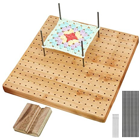 PRIMUZ virkad stickbräda, handgjord virkningsblockeringsbräda, Aeelike-blockering, blockeringsmatta stickad för stickvirkning och granny-kvarts-älskare
