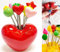 Fruit Forks Salad Forks with Stainless Steel Children's Food Pick Fork Holders Repeated Use of Fruit Forks to Decorate Cute Creative 10 Different Fruit Forks and 1 Love Holder